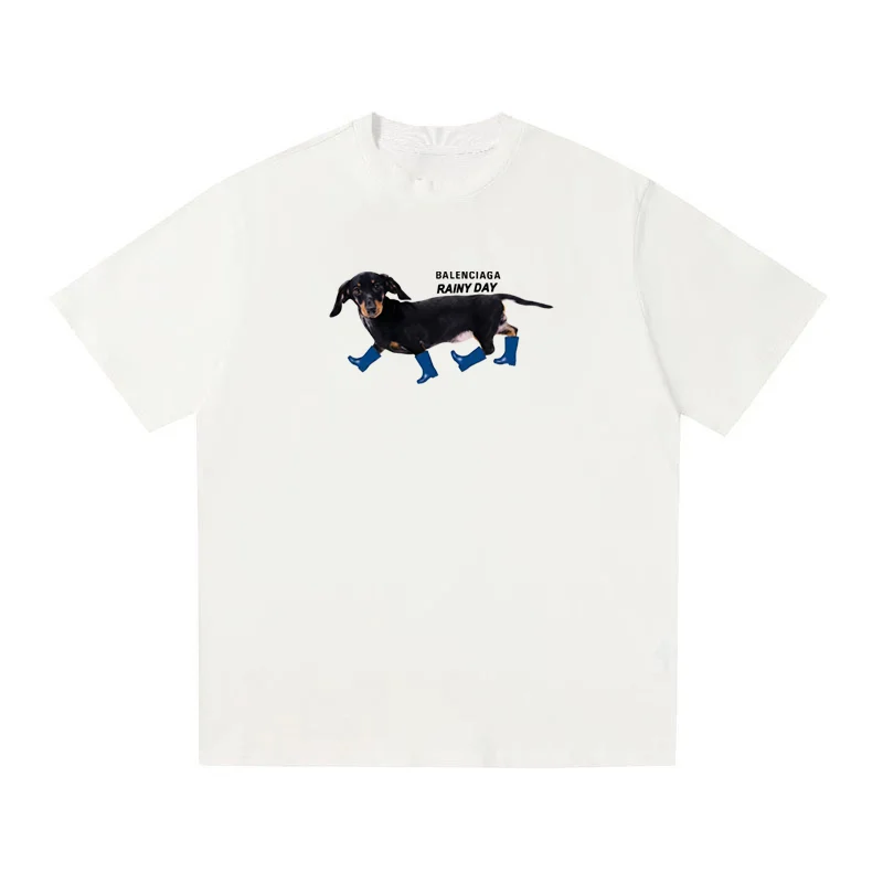 BALENCIAGA Kaos Logo Seri Huruf, Unisex BA-8